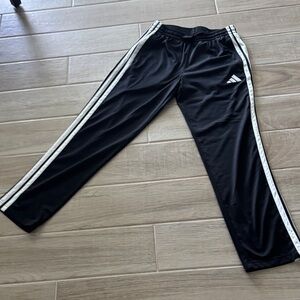 adidas Black Track Pants with White Side Stripes